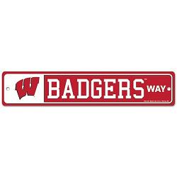 Wisconsin Badgers Sign 3.75x19 Plastic Street Style