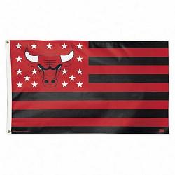 Chicago Bulls Flag 3x5 Deluxe Style Stars and Stripes Design