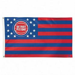 Detroit Pistons Flag 3x5 Deluxe Style Stars and Stripes Design