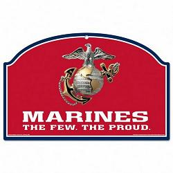 US Marines Red Sign 11x17 Wood