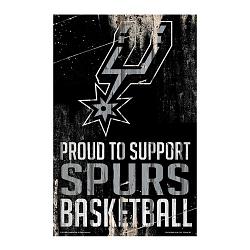 San Antonio Spurs Sign 11x17 Wood Proud to Support Design