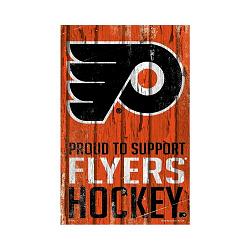 Philadelphia Flyers Sign 11x17 Wood Proud to Support Design