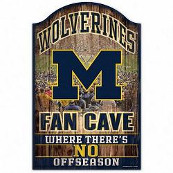 Michigan Wolverines Sign 11x17 Wood Fan Cave Design