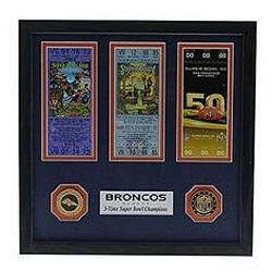 Denver Broncos 3-Time Super Bowl Champions Ticket Collection by The Highland Mint