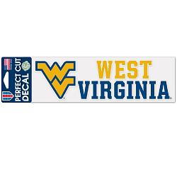 West Virginia Mountaineers Decal 3x10 Perfect Cut Wordmark Color