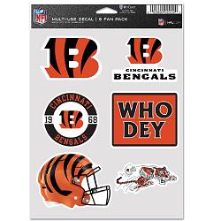 Cincinnati Bengals Decal Multi Use Fan 6 Pack