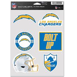 Los Angeles Chargers Decal Multi Use Fan 6 Pack