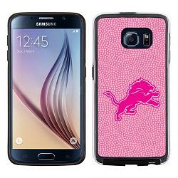 Detroit Lions Phone Case Pink Football Pebble Grain Feel Samsung Galaxy S6 CO