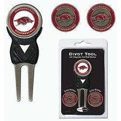 Arkansas Razorbacks Golf Divot Tool with 3 Markers