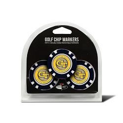 Georgia Tech Yellow Jackets Golf Chip with Marker 3 Pack