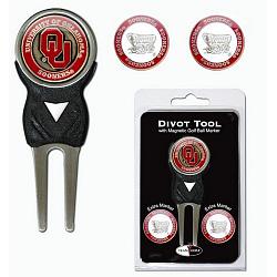 Oklahoma Sooners Golf Divot Tool with 3 Markers