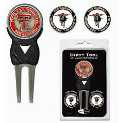 Texas Tech Red Raiders Golf Divot Tool with 3 Markers