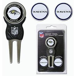 Team Golf Baltimore Ravens Golf Divot Tool with 3 Markers -