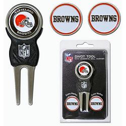 Cleveland Browns Golf Divot Tool with 3 Markers