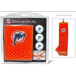 Miami Dolphins Golf Gift Set with Embroidered Towel