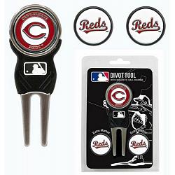 Cincinnati Reds Golf Divot Tool with 3 Markers