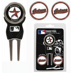 Team Golf Houston Astros Golf Divot Tool with 3 Markers -