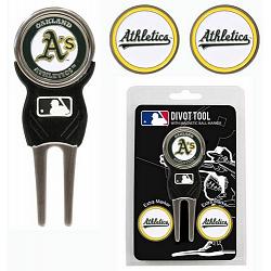 Oakland Athletics Golf Divot Tool with 3 Markers