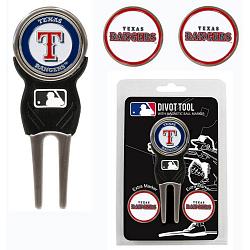 Texas Rangers Golf Divot Tool with 3 Markers