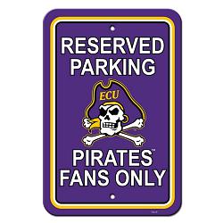 Fremont Die East Carolina Pirates Sign 12x18 Plastic Reserved Parking Style CO
