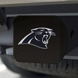 Carolina Panthers Hitch Cover Chrome Emblem on Black
