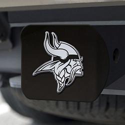 Minnesota Vikings Hitch Cover Chrome Emblem on Black