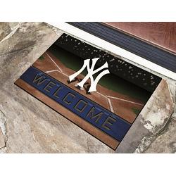 New York Yankees Door Mat 18x30 Welcome Crumb Rubber