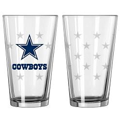 Dallas Cowboys Satin Etch Pint Glass Set