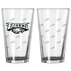 Philadelphia Eagles Glass Pint Satin Etch 2 Piece Set