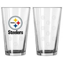 Pittsburgh Steelers Glass Pint Satin Etch 2 Piece Set