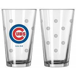 Chicago Cubs Satin Etch Pint Glass Set