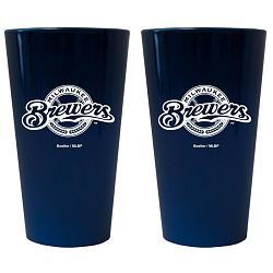 Milwaukee Brewers Lusterware Pint Glass - Set of 2