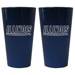 Illinois Fighting Illini Lusterware Pint Glass - Set of 2