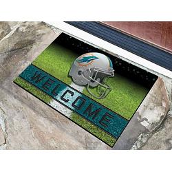 Miami Dolphins Door Mat 18x30 Welcome Crumb Rubber