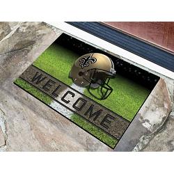 New Orleans Saints Door Mat 18x30 Welcome Crumb Rubber