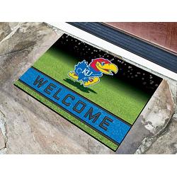 Fanmats Kansas Jayhawks Door Mat 18x30 Welcome Crumb Rubber -