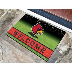 Louisville Cardinals Door Mat 18x30 Welcome Crumb Rubber