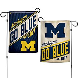 Michigan Wolverines Flag 12x18 Garden Style 2 Sided Retro Design