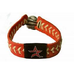 Houston Astros Bracelet Team Color Baseball Red Leather Sand Thread CO