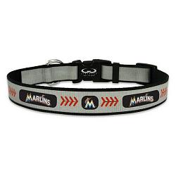 Miami Marlins Pet Collar Reflective Baseball Size Large