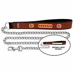 Cincinnati Bengals Pet Leash Leather Chain Football Size Large