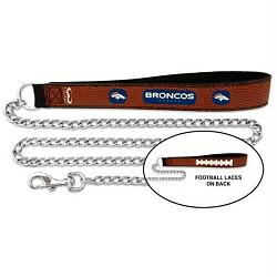 Denver Broncos Pet Leash Football Leather Chain Size Large