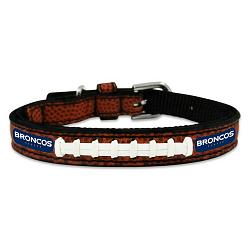 Denver Broncos Pet Collar Leather Classic Football Size Toy