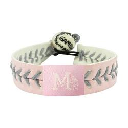 Mississippi Braves Bracelet Baseball Pink Silver Thread CO