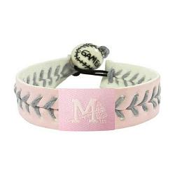 Mississippi Braves Bracelet Baseball Pink Silver Thread CO