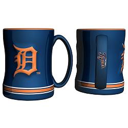 Detroit Tigers Coffee Mug - 14oz Sculpted Relief - Blue