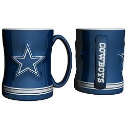 Dallas Cowboys Coffee Mug - 14oz Sculpted Relief - Blue