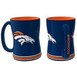 Denver Broncos Coffee Mug - 14oz Sculpted Relief - Blue