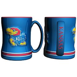 Kansas Jayhawks Coffee Mug - 14oz Sculpted Relief