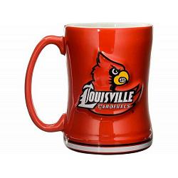 Louisville Cardinals Coffee Mug 14oz Sculpted Relief